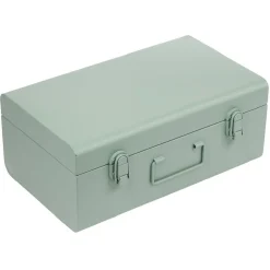 Gifi Rangement|Malle de rangement métal gris ou vert 39x23xH16cm