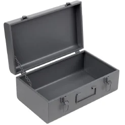 Gifi Rangement|Malle de rangement métal gris ou vert 39x23xH16cm