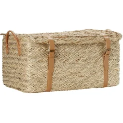 Gifi Rangement|Malle en jute naturelle avec sangles 52x31xH25 cm - TISSIA