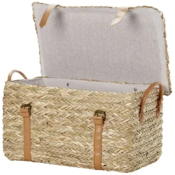 Gifi Rangement|Malle en jute naturelle avec sangles 43x24xH22 cm - TISSIA