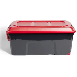 Gifi Rangement|Malle rangement 75L plastique noir