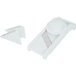 Gifi Mandoline multiusage 4 accessoires inox et plastique blanc