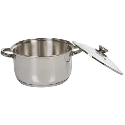 Gifi Marmite anti adhésive inox couvercle en verre