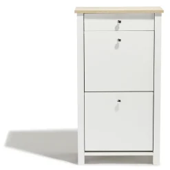 Gifi Rangement|Meuble à chaussures Bristol blanc et naturel