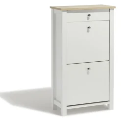 Gifi Rangement|Meuble à chaussures Bristol blanc et naturel