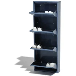 Gifi Rangement|Meuble à chaussures Pittsburgh bleu orage 4 portes