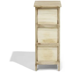 Gifi Rangement|Meuble d'appoint Salomé 3 panières bois et métal 26xH63x30cm