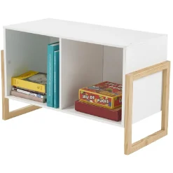 Gifi Rangement|Meuble de rangement 2 casiers blanc naturel