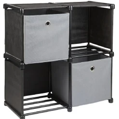 Gifi Rangement|Meuble de rangement 4 casiers avec 2 panières