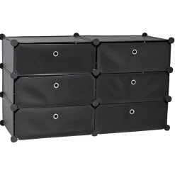 Gifi Rangement|Meuble de rangement 6 tiroirs noir