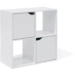 Gifi Rangement|Meuble de rangement Adam 4 cases Blanc 60x29,8xH60 cm