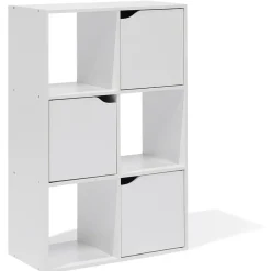 Gifi Rangement|Meuble de rangement Adam 6 cases Blanc 60x29,8xH90 cm