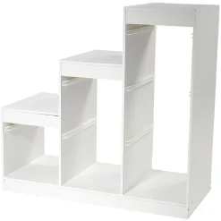 Gifi Rangement|Meuble de rangement casiers escalier bois blanc