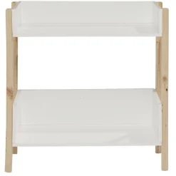 Gifi Rangement|Meuble de rangement en bois 2 niveaux naturel et blanc
