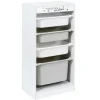 Gifi Rangement|Meuble de rangement enfant Tidy 3 bacs bois gris blanc 45x30xH88,5cm