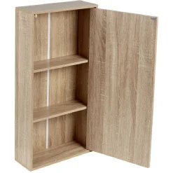 Gifi Aménagement Salle De Bain^Meuble de rangement mural en bois salle de bain avec miroir