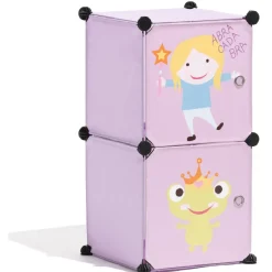Gifi Rangement|Meuble de rangement rose motif grenouille pour enfant