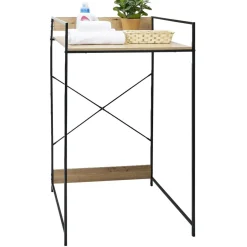 Gifi Entretien Du Linge|Meuble pour buanderie 70xH115x60cm bois et acier noir