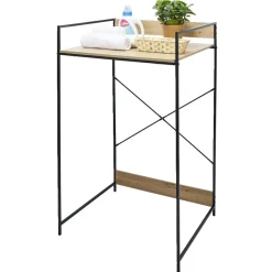 Gifi Entretien Du Linge|Meuble pour buanderie 70xH115x60cm bois et acier noir