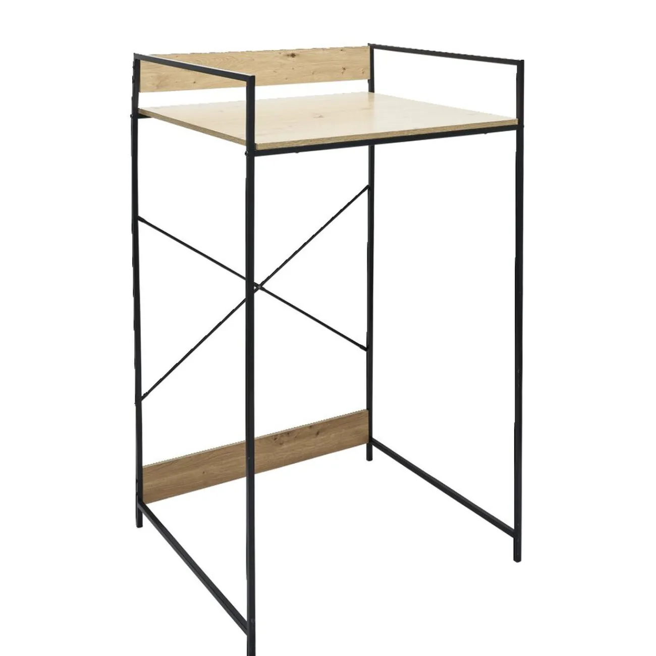 Gifi Entretien Du Linge|Meuble pour buanderie 70xH115x60cm bois et acier noir