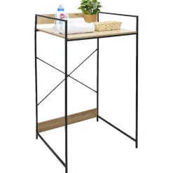 Gifi Entretien Du Linge|Meuble pour buanderie 70xH115x60cm bois et acier noir