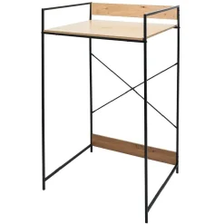 Gifi Entretien Du Linge|Meuble pour buanderie 70xH115x60cm bois et acier noir