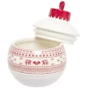 Gifi Mini bonbonnière en céramique décor Noël rouge blanc