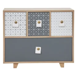 Gifi Rangement|Mini boîte design meuble bleu gris carreaux de ciment