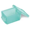 Gifi Rangement|Mini boîte en plastique vert fermeture clips 0,30L - Lot de 2