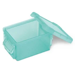 Gifi Rangement|Mini boîte en plastique vert fermeture clips 0,30L - Lot de 2