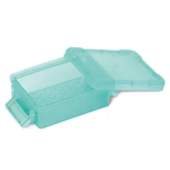 Gifi Rangement|Mini boîte en plastique vert fermeture clips 0,20L x2