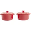 Gifi Mini cocotte en céramique motif flocon rouge x2