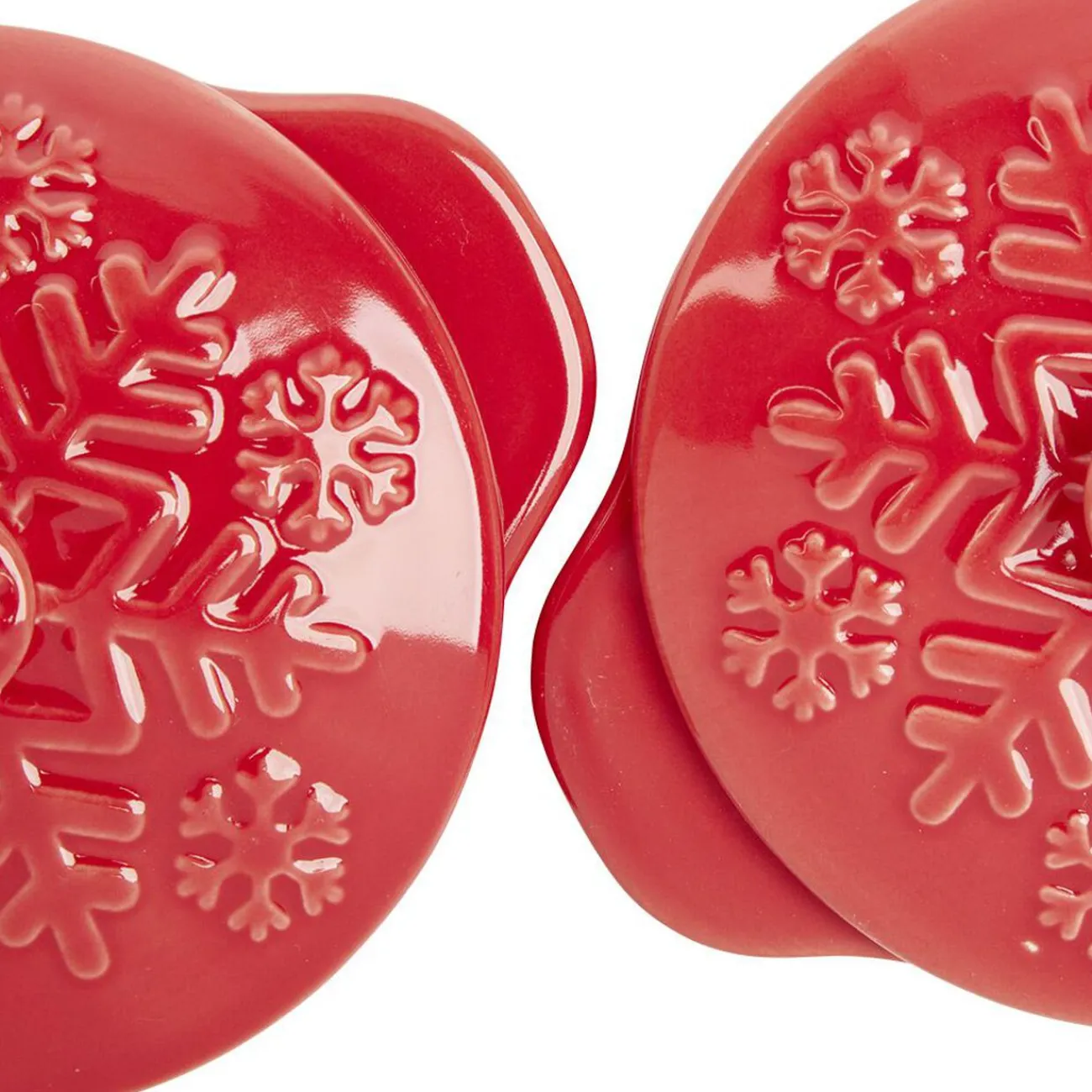 Gifi Mini cocotte en céramique motif flocon rouge x2