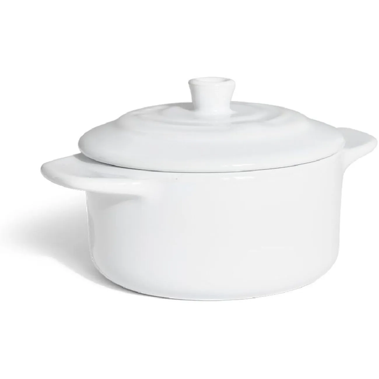 Gifi Mini cocotte individuelle en céramique avec couvercle - gris ou blanc