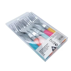 Gifi Mini fourchette inox manche plastique multicolore x6