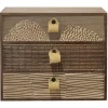 Gifi Rangement|Mini meuble bois et bambou 3 tiroirs L24xl10,5xH20cm