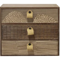 Gifi Rangement|Mini meuble bois et bambou 3 tiroirs L24xl10,5xH20cm