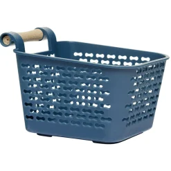 Gifi Rangement|Mini panière en plastique avec poignée bois