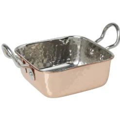 Gifi Mini plat à four carré noir ou cuivre effet martelé