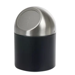 Gifi Nettoyage Et Entretien|Mini poubelle de salle de bain métal noir gris