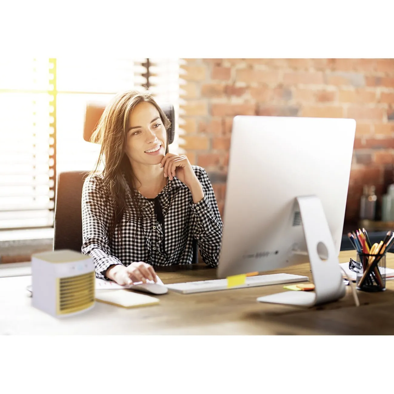 Gifi Ventilateur^Mini rafraîchisseur d'air USB à LED 3 vitesses 600ml