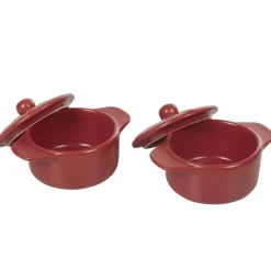 Gifi Minis cocottes rouges mat avec couvercle x2