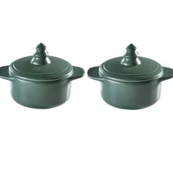 Gifi Minis cocottes vertes avec couvercle poignée forme sapin x2