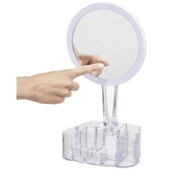Gifi Aménagement Salle De Bain^Miroir à LED avec rangement transparent