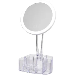 Gifi Aménagement Salle De Bain^Miroir à LED avec rangement transparent