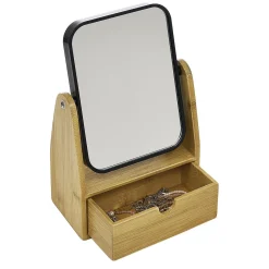 Gifi Beauté^Miroir avec tiroir en bambou
