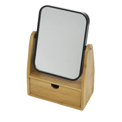 Gifi Beauté^Miroir avec tiroir en bambou