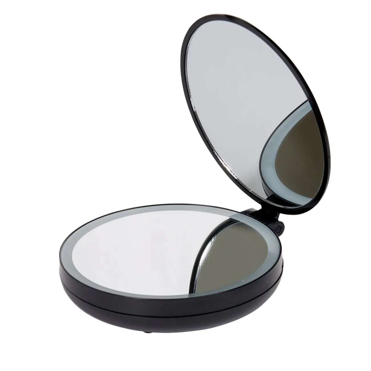 Gifi Aménagement Salle De Bain^Miroir double rétractablesur pied rond noir LED