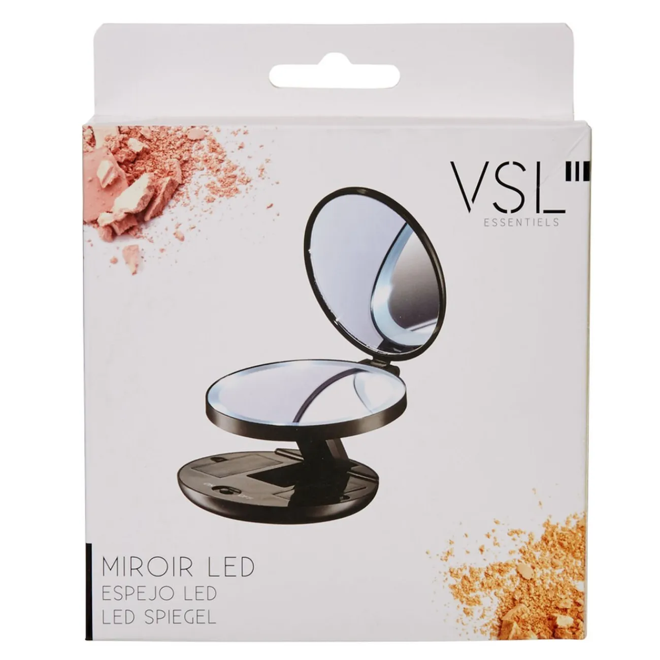 Gifi Aménagement Salle De Bain^Miroir double rétractablesur pied rond noir LED