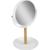 Gifi Aménagement Salle De Bain^Miroir dépose bijoux blanc pied effet bois